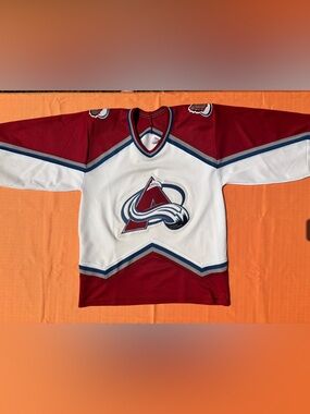 CCM Colorado Avalanche White and Maroon Hockey Jersey